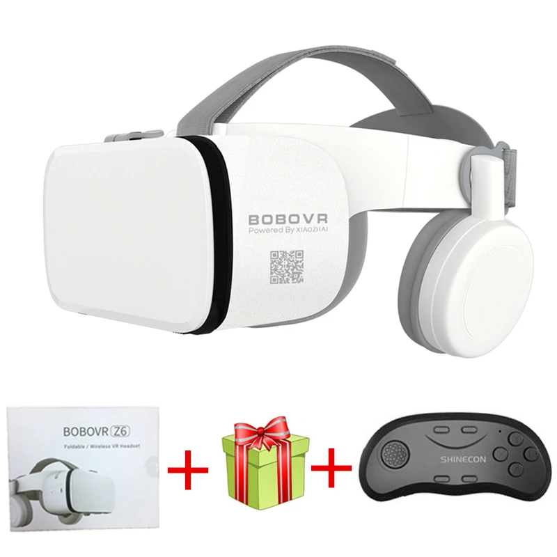 Новейшие Bobo vr Z6 VR очки беспроводные Bluetooth VR гарнитура Android IOS Удаленная реальность VR 3D картонные очки 4,7-6,2 дюймов - Цвет: Bundle 3