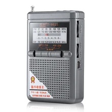 Portable Full Band Radio Receiver FM/AM/SW World Band with LCD Display Mini Pocket Radio with Buckle Receiver