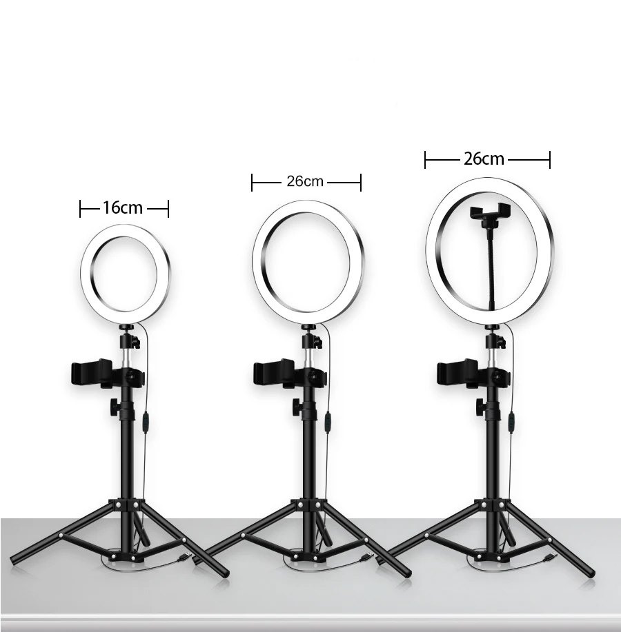 Anel de luz led com tripé e