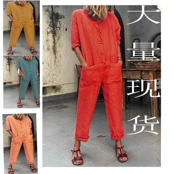 

Casual Loose Woman Jumpsuit Overalls Summer Playsuit European Style Women Jumpsuit