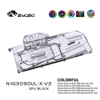 

Bykski 3080 3090 GPU Water Cooling Block For Colorful iGame RTX 3080 Ultra OC 10G, GPU Cooler Liquid Cooling, N-IG3090UL-X-V2