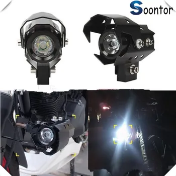 

2PCS Motorcycle Headlight LED Fog Lamp Beam Head Light Spotlight for HONDA CBR250R VFR 1200 F ST 1300 Black SpiRit NC750