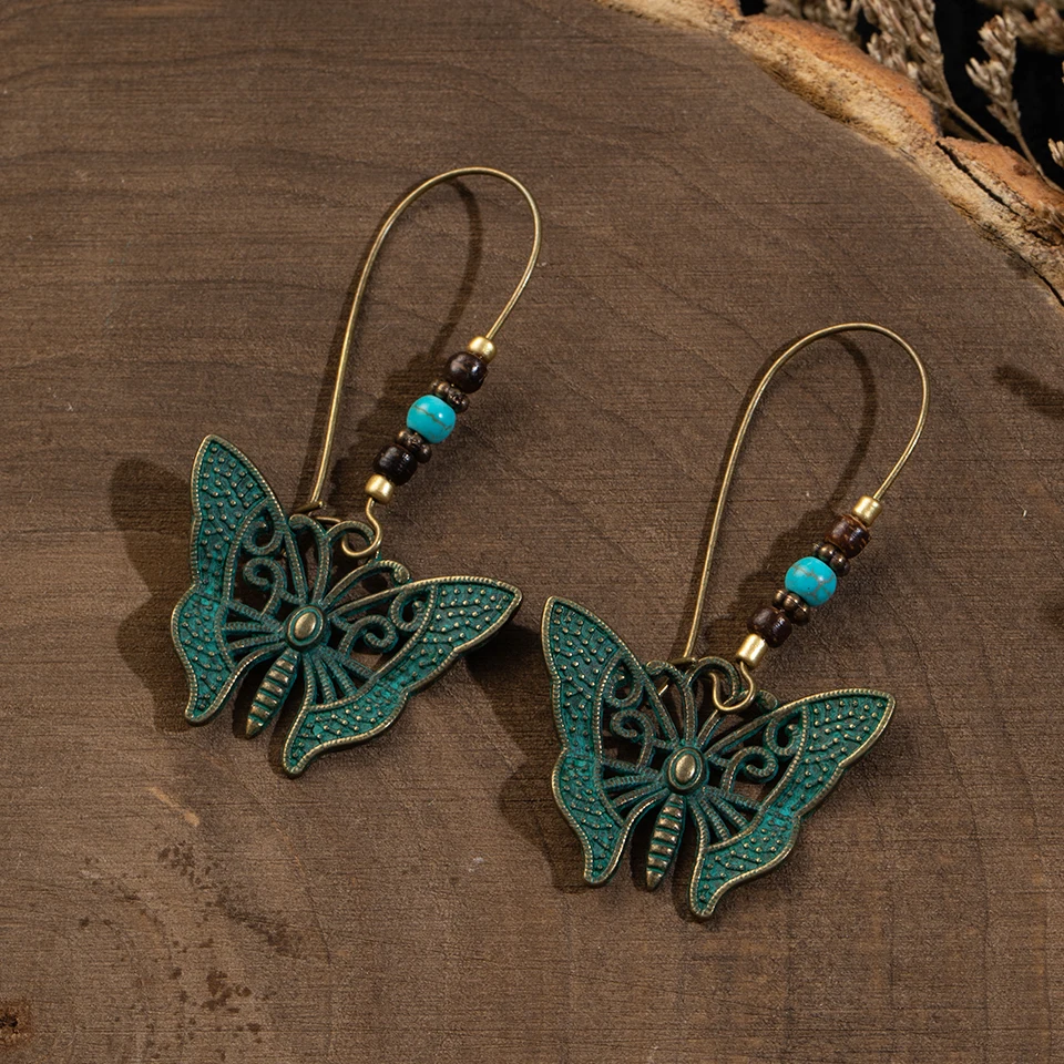 Vintage Ethnic Long Metal Leaf Big Drop Earrings for Women 2019 Bohemian Geometric Tassel Fringe Stones Women's Earring Jewelry (6)