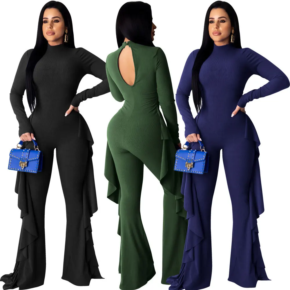 

ChocoMist Jumpsuits Elegant Solid Ruffles Design Jumpsuit 2521