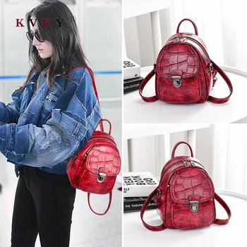 

Multifunctional Backpack Female 2020 New Korean Version of The Wild Dual-use Ladies Small Backpack Stone Pattern Backpack Black