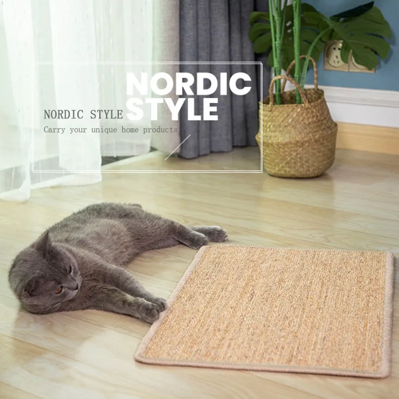 

Pet Cat Natural Board Pad Mats Toy Climbing Scratching Post Mat Sisal Cat Scratcher Tree Litter Mat Random color Pet Supplies
