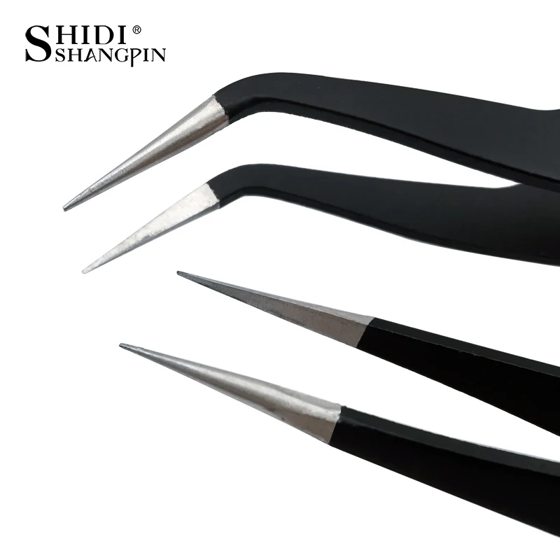1/2PCS Stainless Steel Curved Straight Eyebrow False Eyelash Tweezers Nail Art Extension Makeup Tool Eeyelashes Tweezers 6