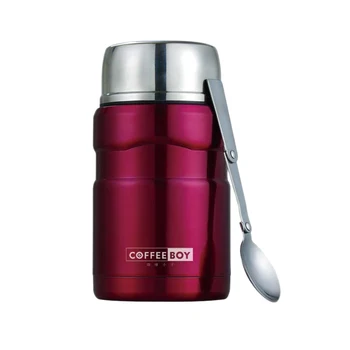

Coffee Boy Thermo For Food Container Vacuum Flasks With Spoon Stainless Steel Thermo Cup Red
