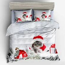 3 шт постельных принадлежностей роскошный пододеяльник одеяло 2 шт постельный комплект кошка Санта Клаус лося постельное белье для взрослых детей Рождественский Подарочный декоративный