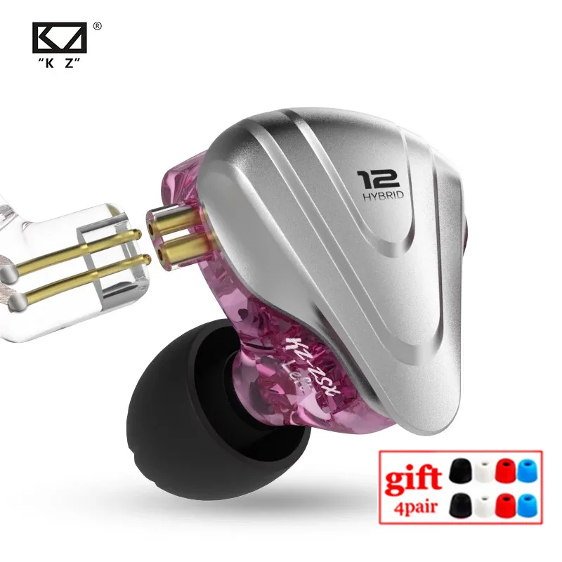 Наушники-вкладыши KZ ZSX 1DD 5BA металлическая гарнитура с шумоподавлением Hi-Fi 12