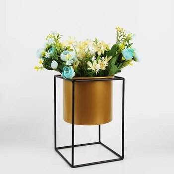 

Nordic Style Flower Pot Stand Geometric Square Base Iron Succulent Plant Display 11UA