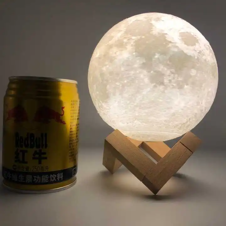 12cm 3D печать Луны лампы Красочный изменить сенсорный Usb светодиодный ночной Светильник домашний декор креативный подарок Рождественские подарки - Испускаемый цвет: 12cm