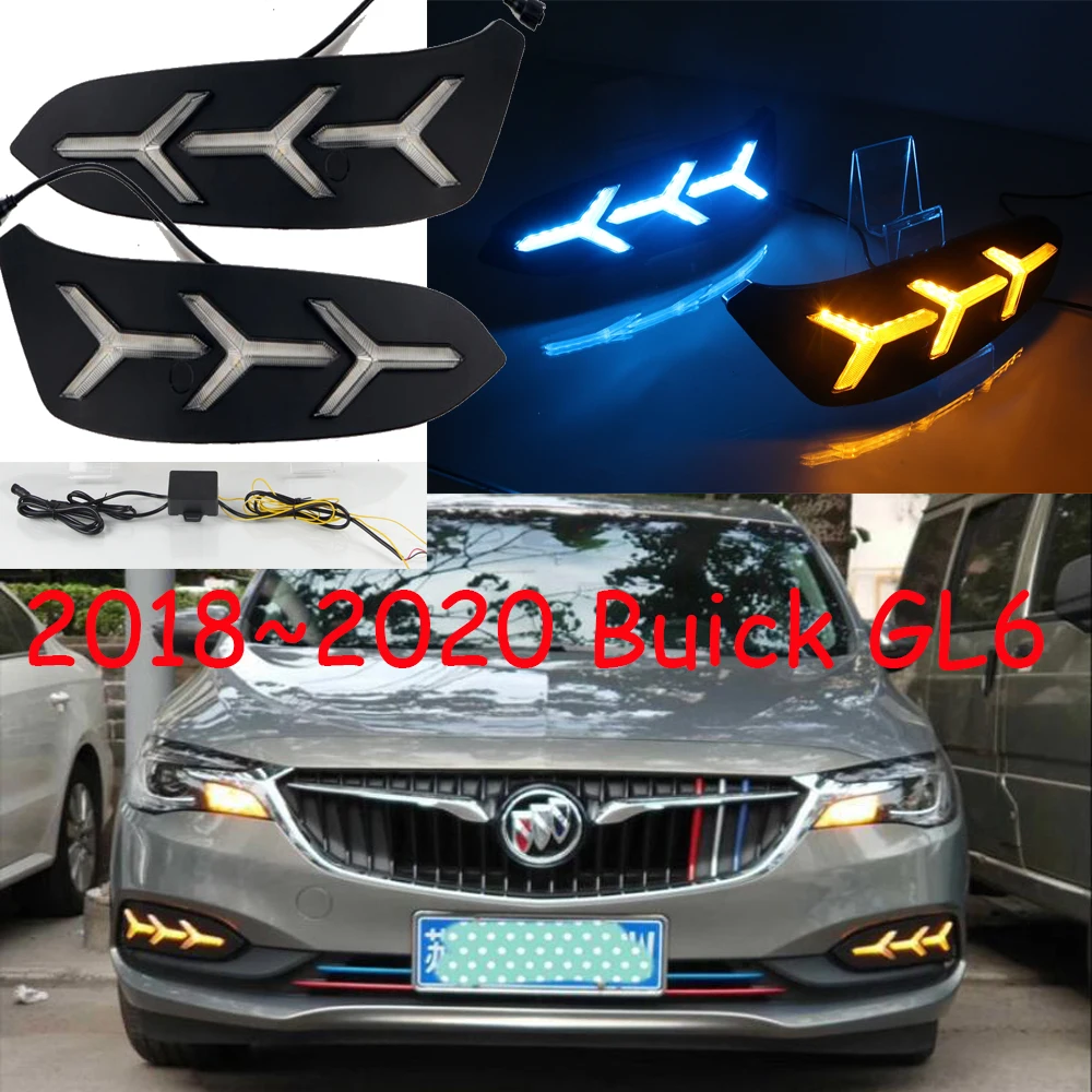 1 комплект фар бампера для Buick GL6 дневного света~ 2020y автомобильные аксессуары светодиодный DRL фары для Buick GL6 противотуманные фары
