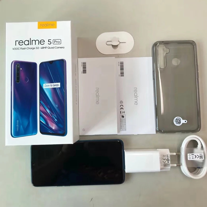Глобальная версия realme 5 Pro 128GB Смартфон Snapdragon 712AIE 48MP четырехъядерный мобильный телефон VOOC 20W 4035mAh