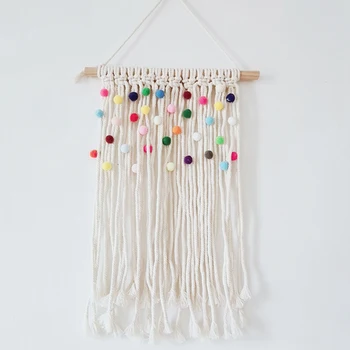 

Colorful Macrame Tapestry Holiday Wall Nursery Decor Kids Room Hanging Decoration Bohemian Tapestries Backdrop Handmde Wall Art