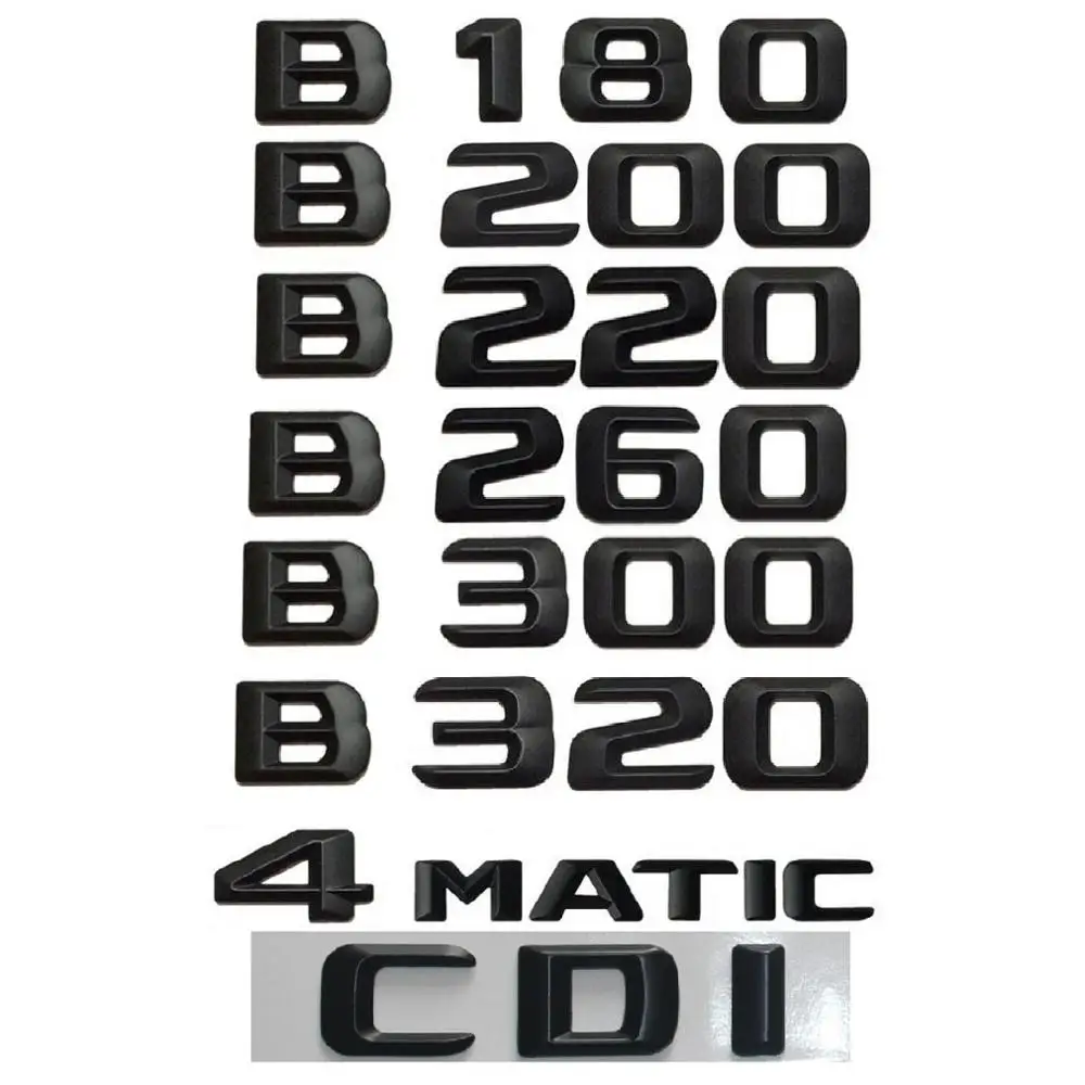 3D буквы для Mercedes Benz Black W246 B160 B180 B200 B220 B230 B240 B250 B260 B280 B300 B320 B350 CDI TURBO AMG 4matic эмблемы |