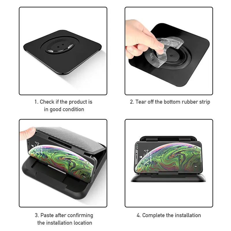 ABS Black Car Phone Holder Mount with Anti Slip GPS Navigation