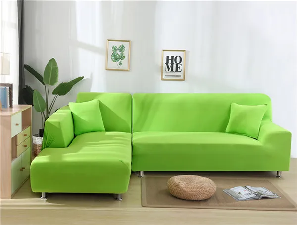 Требуется заказ 2 шт. дивана чехол для г-образного секционного углового шезлонга диван стрейч гостиной дивана Чехлы чехлов - Цвет: Green