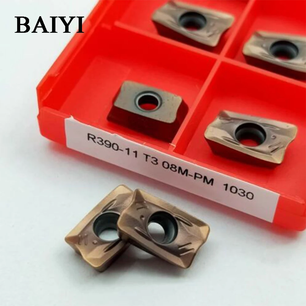 10 шт. R390 11T308M PM 1030 R0.8 фрезерный нож вставки карбидные для фреза|Токарный