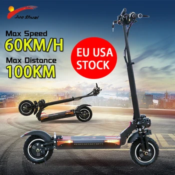 

Adult Electric Folding Scooter with Seat Two-Wheel E Scooter 48V2000w Dual Motor 100KM Max Distance Waterproof 10" Off-Road Tire