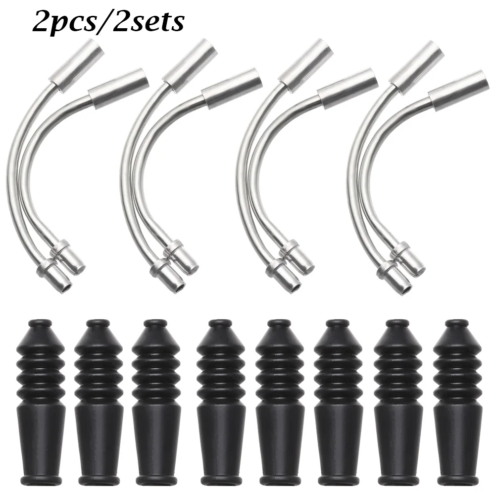 Bicycle V Brake Parts 2pcs/2sets V Brake Noodle and Boot Set MTB Mountain Bike Outdoor Noodles Cable Guide Bend Tube Pipe Sleeves Protector Hose Brake bicycle v brake calipers bicycle v brake parts bicycle brake cable bicycle cable protector
