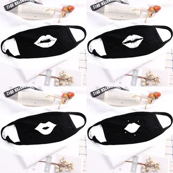 

Cotton Dustproof Mouth Face Mask Anime Cartoon Mouth Lip Print Women Men Muffle Face Mouth Masks