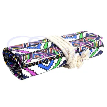 

36/48/72 Holes Canvas Wrap Roll Up Pencil Case Pen Bag Holder Storage Pouch New