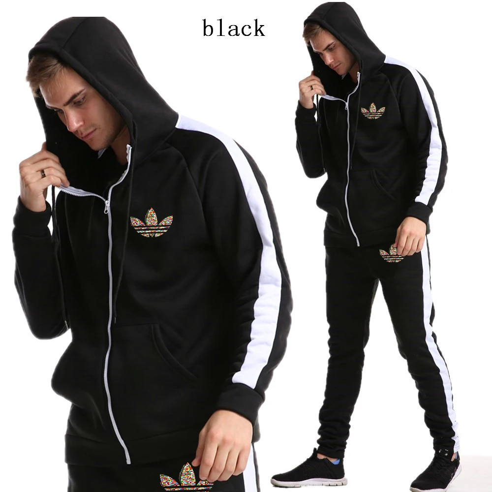 

2019 two-piece fashion hooded sweatshirt sportswear men's and women's track and field clothing hoodie autumn men's brand clothes