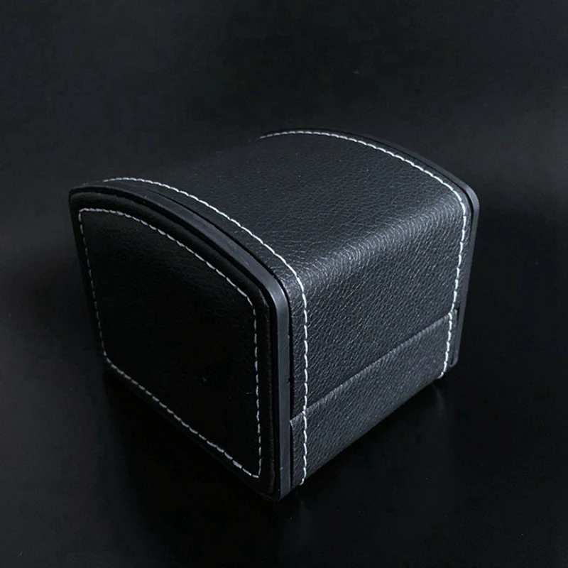 2 Pcs Luxury Watch Hard Box Gift Boxes Leather with Pillow Jewelry Watch Packaging for Bangle Wristwatch Box, Black& Red