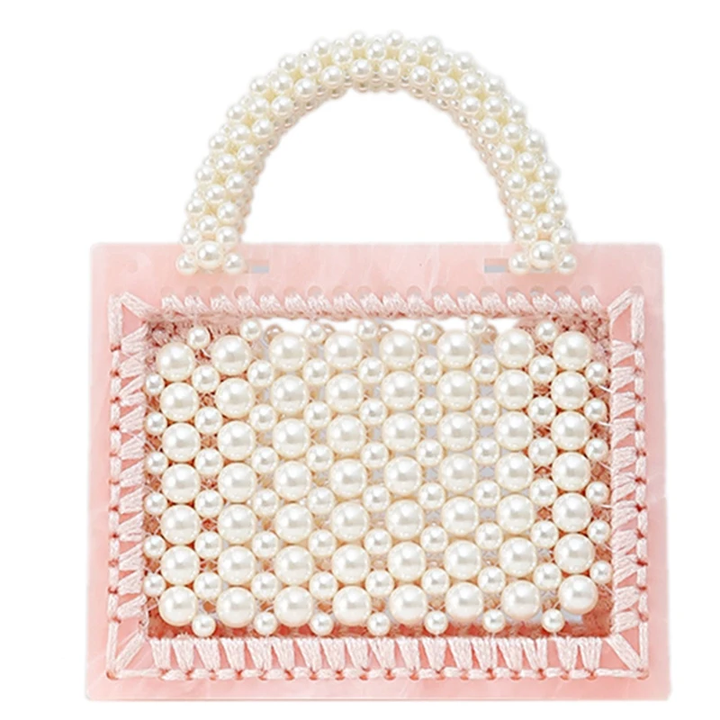 

Pearl Bag Beaded Box Totes Bag Women Party Vintage Acrylic Plastic Handbag Summer Luxury Brand