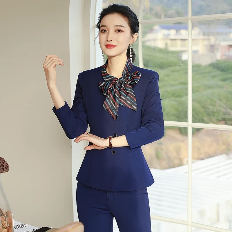 

Women's autumn / winter 2020 Korean style long sleeve slim fitting red professional formal suit thickened suit