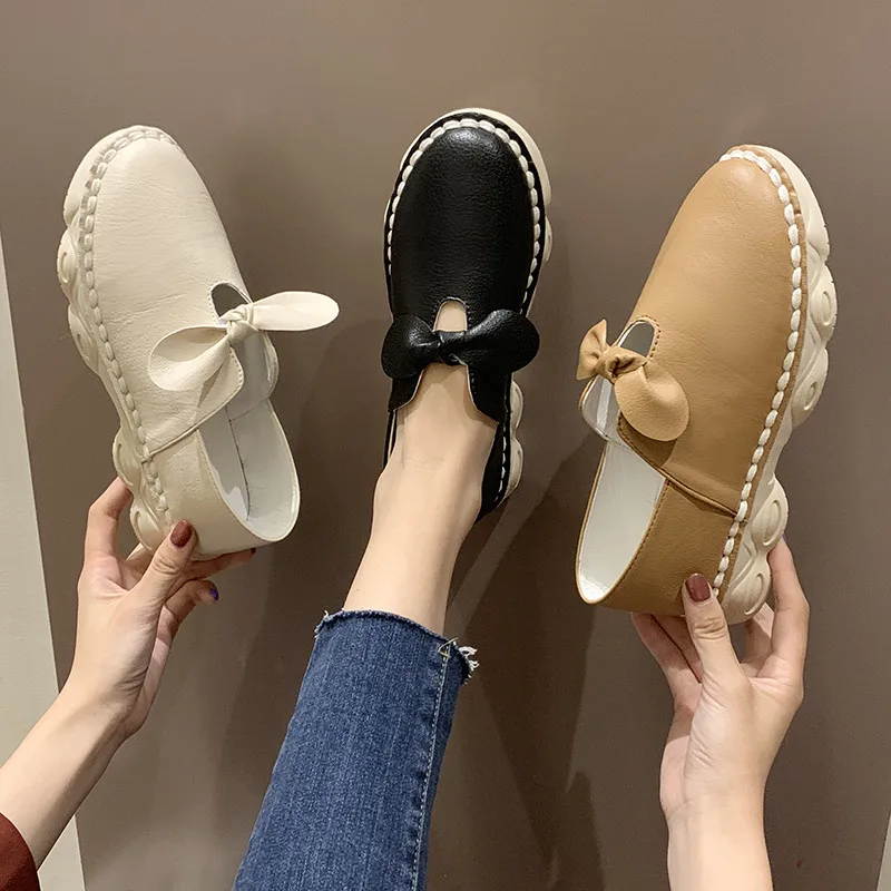 

Autumn Shoes Woman 2019 Casual Female Sneakers Dress Flats Women British Style Round Toe Elegant Shallow Mouth Oxfords Women's