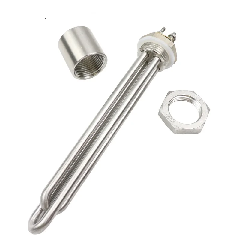 Calentador de agua Solar de 12v/24v/36v/48v, Elemento calentador de agua Tubular de inmersión, resistencia del calentador de agua con rosca DN25