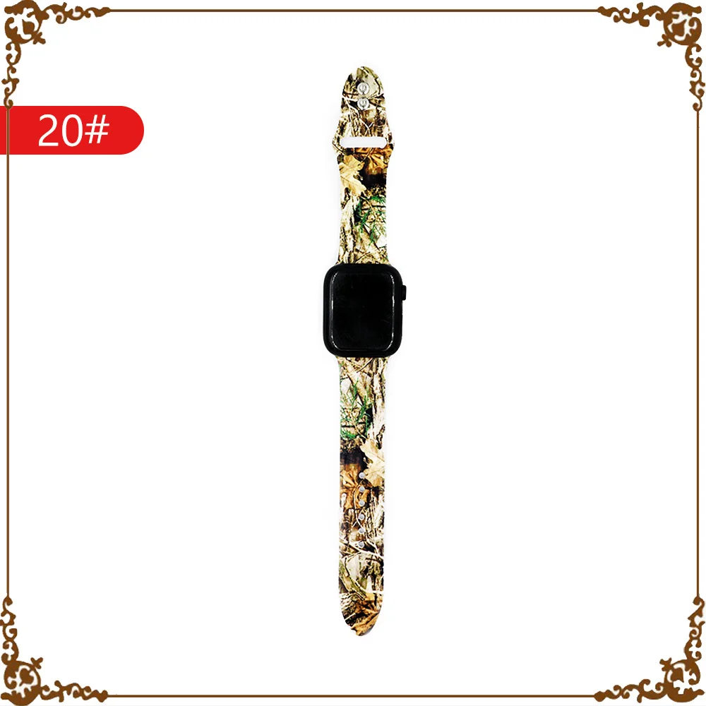 20 Ремешок с цветком для apple watch 5 4 band 44 мм 40 мм correa iwatch band 42 мм 38 мм браслет силиконовый apple watch 3 2 1 Аксессуары для часов - Цвет ремешка: 20