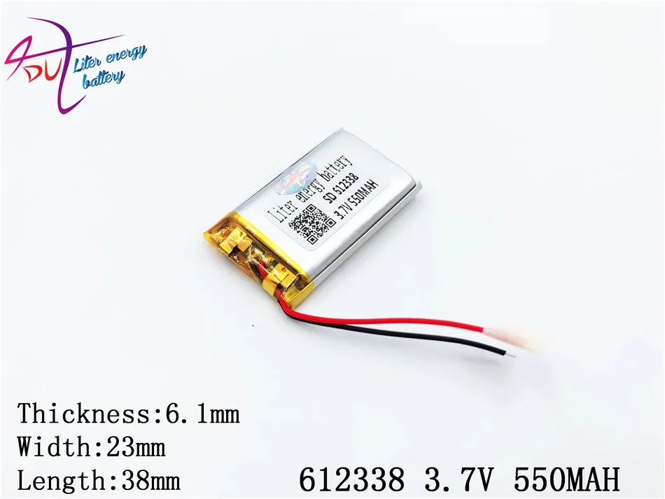 3,7 в литий-полимерный аккумулятор 062338 612338 550 мАч Mp3 Mp4 Gps Bluetooth 6,1*23*38 мм литиевая батарея маленькая стерео Bluetooth Gps