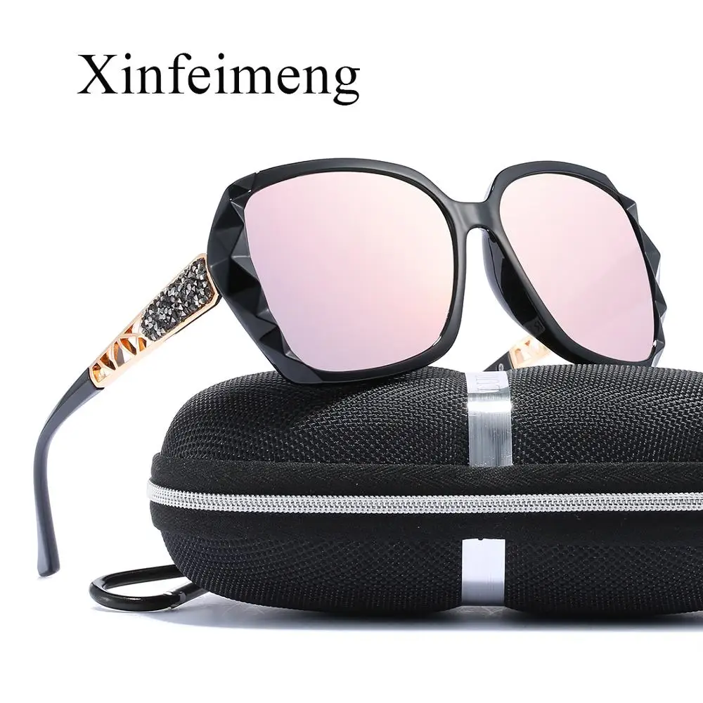 Роскошные брендовые алмазные женские солнцезащитные очки поляризационные