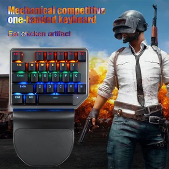

K27 One-hand Mechanical Mini Gaming Keypad Computer PC Desktop Laptop PUBG Gaming Keyboards 27 key Wired USB 9 LED Backlit Model