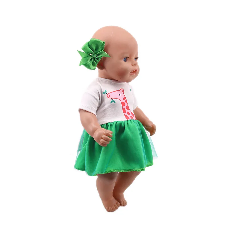 New Head Flower Even Dress Gauze Skirt Fit 18 Inch American 43cm Baby Doll Clothes Accessories Children's Best Christmas Gifts