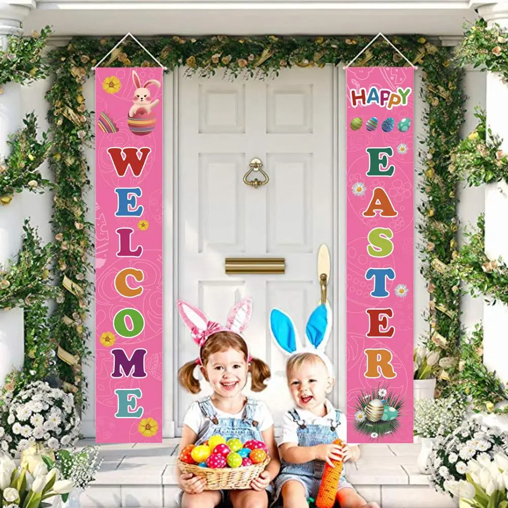 Наружные, внутренние, пасхальные, для крыльца, знак, яйцо кролика, украшение, добро пожаловать, пасхальные, висячие, баннеры, для дома, вечерние, входные знаки