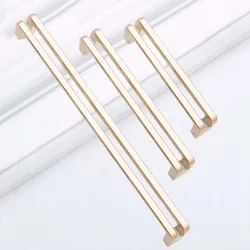 Door Handle Cabinet Golden Handle Drawer Handle American Simple Square Single Hole New Chinese Copper Color Handle