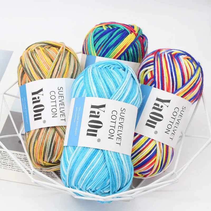 1pc=100g Colorful Thick Yarn Worsted Crochet Yarn Thick Cotton Yarn For  Knitting Sweater Scarf Yarn