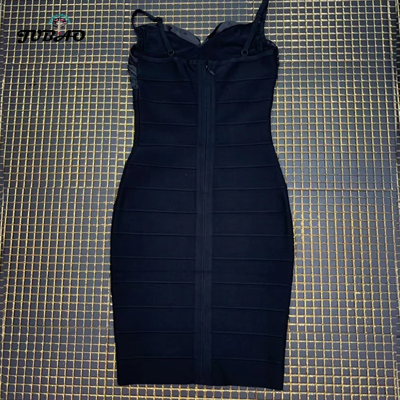 Vestidos De Festa платье на тонких бретелях с открытой спиной, сексуальное платье с v-образным вырезом, черное вискозное женское дизайнерское Бандажное платье, вечерние платья для женщин