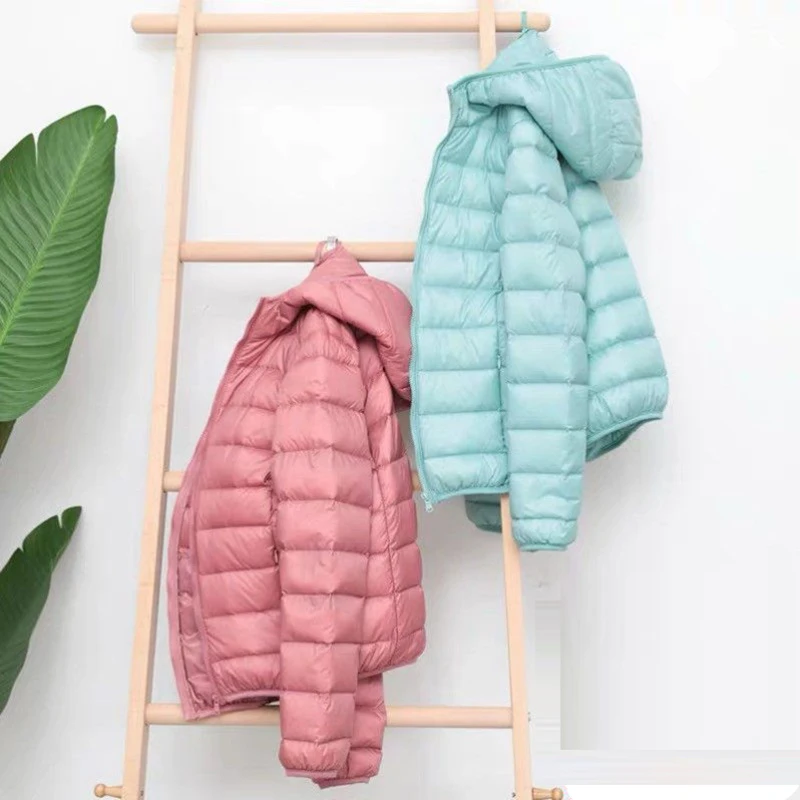 White Duck Down Jacket Warm Coat Parkas 2023 Autumn Winter New Women Ultralight Hooded Parka Down Jacket Female Coat