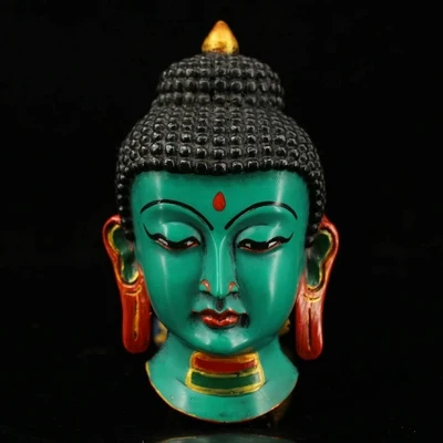 Exquisite antique painted lacquer ware Sakyamuni mask head home decoration ornaments | Дом и сад