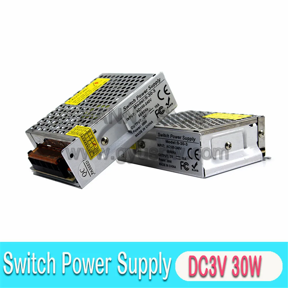 Переменный импульсный источник питания DC3V 10A 30W Трансформатор 100-240V AC к DC 3V SMPS для USB освещения монитора CCTV