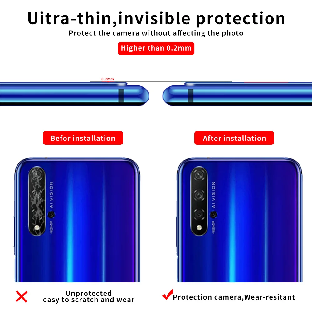 9D объектив камеры закаленное стекло для huawei Honor 20 Pro Honor Play 8C 6X 7X 8X 9X профессиональная защита пленка на Honor 9 Lite 10 10i чехол