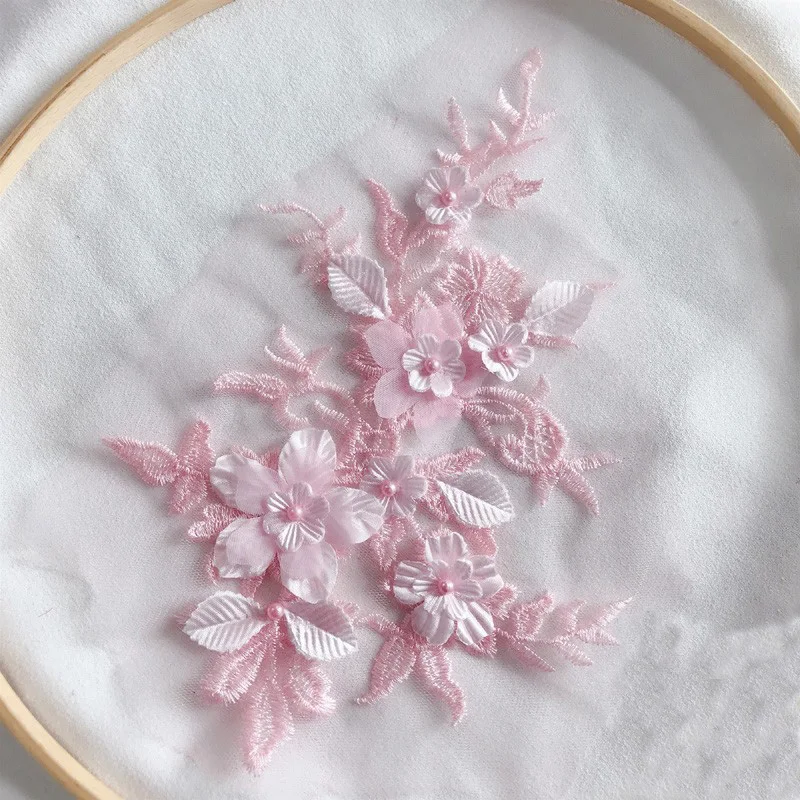 2 Pezzi Applique Pizzo Fiore Nero - Toppe Ricamate Per Cucire Su Abiti E Borse | Decorazione Per Sposa E Serate - Foto 2