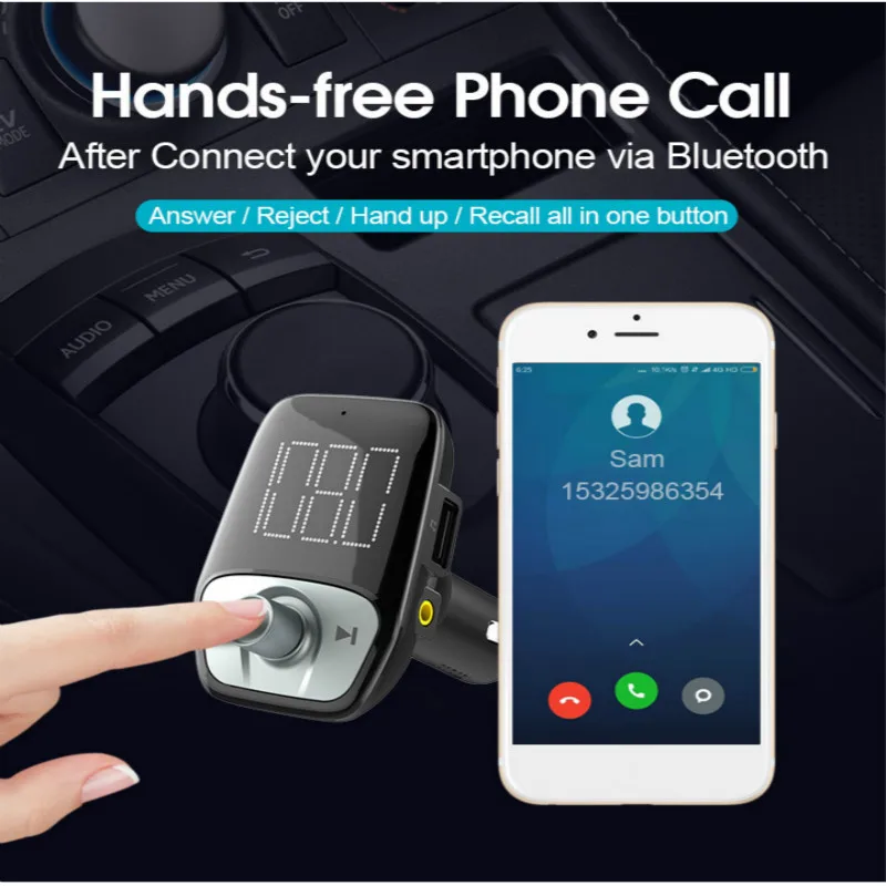 T17 аудио Авто mp3 плеер fm передатчик bluetooth гарнитура для авто Манос libres в машине радио fm репродуктор de musica para Карро
