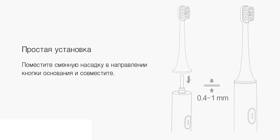 Сменные насадки для зубной щетки Xiaomi Mijia Smart Sonic Electric Toothbrush mini(3 шт