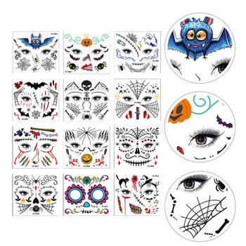 

12Pcs Spoof Terrible Stickers Halloween Stickers Party Pastes for Party